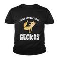 Easily Distracted By Geckos Funny Leopard Gecko Lizard Lover Cool Gift Youth T-shirt