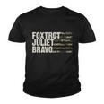 Foxtrot Juliet Bravo Camo Military Flag Tshirt Youth T-shirt