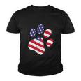 Funny Dog Paw American Flag Cute 4Th Of July Youth T-shirt