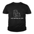 Funny Just Resting My Eyes Dad Jokes Fathers Day Youth T-shirt