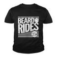 Funny Mens Beard Rides Gift Funny Vintage Distressed Mens Beard Gift Youth T-shirt