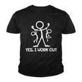 Funny Yes I Work Out Parents And Kids Tshirt Youth T-shirt