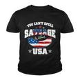 Funny You Cant Spell Sausage Without Usa Youth T-shirt