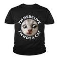 Funny Zoom Lawyer Cat Meme Im Here Live Im Not A Cat Tshirt Youth T-shirt