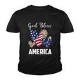 God Bless America Leopard Christian 4Th Of July Youth T-shirt