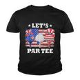 Golf Lets Par Tee American Flag Independence Golf 4Th July Youth T-shirt