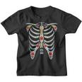 Halloween Day Of Dead Skeleton Flowers Decorated Youth T-shirt