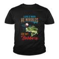 I Love It When He Nibbles On My Bobbers Funny Bass Fishing Youth T-shirt