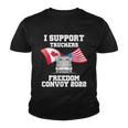 I Support Truckers Freedom Convoy 2022 Usa Canada Flags Youth T-shirt