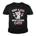 Just A Girl Who Loves Cats Cat Lover Cute Cat Youth T-shirt