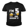 Kids Construction Truck 5Th Birthday Boy 5 Year Old Meaningful Gift Youth T-shirt