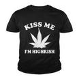 Kiss Me Im Highrish Irish St Patricks Day Weed Youth T-shirt