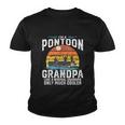 Mens Pontoon Grandpa Captain Retro Funny Boating Fathers Day Tshirt Youth T-shirt