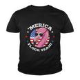Merica 4Th Of July Flamingo Flock Patriotic American Flag Youth T-shirt
