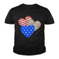 Patriotic Leopard Print Stars And Stripes Hearts Youth T-shirt