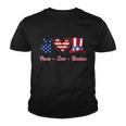 Peace Love Freedom Flag Usa 4Th Of July Youth T-shirt