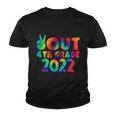 Peace Out 4Th Grade 2022 Tie Dye Happy Last Day Of School Funny Gift Youth T-shirt