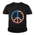 Peace Sign Usa Flag 4Th Of July Youth T-shirt