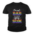 Proud Dad Of Awesome Gay Son Rainbow Pride Month Family Meaningful Gift Youth T-shirt