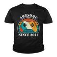 Retro Vintage Since 2011 11Th Birthday 11 Years Gamer Youth T-shirt