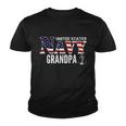 United States Vintage Navy With American Flag Grandpa Gift Great Gift Youth T-shirt