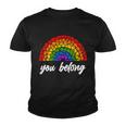 You Belong Lgbtq Stone Pattern Rainbow Youth T-shirt