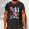 40 Years Old Its My 40Th Cool Gift Birthday Funny Pink Diamond Shoes Gift Men V-Neck Tshirt