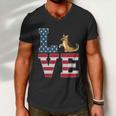 4Th Of July Patriotic Love German Shepherd Dog American Flag Gift Men V-Neck Tshirt