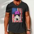 4Th Of July Running Gnome For Women Patriotic American Flag Gift Men V-Neck Tshirt