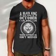 A Black King Was Born In October Birthday Lion Tshirt Men V-Neck Tshirt