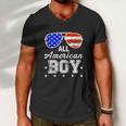 All American Boy 4Th Of July Boys Kids Sunglasses Men V-Neck Tshirt