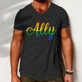 Ally Pride Rainbow Tshirt Men V-Neck Tshirt