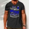Als Awareness Support Als Fighter Als Warrior Als Family Men V-Neck Tshirt