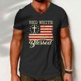 American Flag Christian 4Th Of July Men V-Neck Tshirt