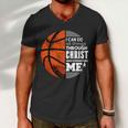 Basketball Faith All Things Through Christ Men V-Neck Tshirt