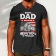 Being Dad Is An Honor Being Papa Is Priceless Usa American Flag Men V-Neck Tshirt