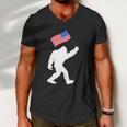 Bigfoot With American Flag Funny 4Th Of July Meaningful Gift Men V-Neck Tshirt