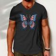 Butterfly American Flag Usa Men V-Neck Tshirt