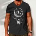 Cartoon Astronaut Moon Swing Tshirt Men V-Neck Tshirt