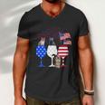 Cat 4Th Of July Costume Red White Blue Wine Glasses Funny Men V-Neck Tshirt