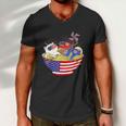 Cats Ramen Anime American Flag Funny 4Th Of July Cat Lovers Men V-Neck Tshirt