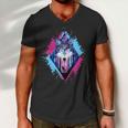 Colorful Wolf Painting Wolves Lover Men V-Neck Tshirt