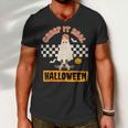Creep It Real Retro Halloween Funny Ghost Skateboarding Men V-Neck Tshirt