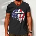 Cute Dripping Lips 4Th Of July Usa Flag Graphic Plus Size Men V-Neck Tshirt