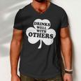 Drinks Well With Others Funny St Patricks Day Drinking Men V-Neck Tshirt