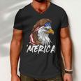 Eagle Mullet Merica 4Th Of July Usa American Flag Patriotic Great Gift Men V-Neck Tshirt