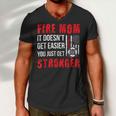 Firefighter Proud Firefighter Mom Fire Mom Of A Fireman Mother Men V-Neck Tshirt