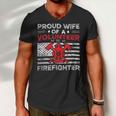 Firefighter Proud Wife Of A Volunteer Firefighter Fire Wife Men V-Neck Tshirt