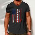 Fishing Lover Usa American Flag Fishing Rod Men V-Neck Tshirt