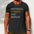 Football Turkey Nap Repeat Thanksgiving Men V-Neck Tshirt